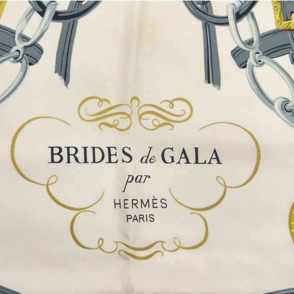 HERMES Iconic “Brides de Gala” Red Silk Luxury Equestrian Silk Scarf - Picture 8 of 11